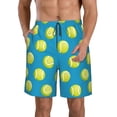 thumbnail image 2 of Uemuo Ball Tennis Pattern Men's Swim Trunks Hawaiian Beach Bathing Suit Swimsuits Beach Quick-Dry Shorts with Pockets-XX-Large, 2 of 9