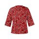 thumbnail image 5 of Blusa de mujer SCZ camisas sueltas casuales manga 3/4 estampado cuello en V rojo talla S, 5 of 6