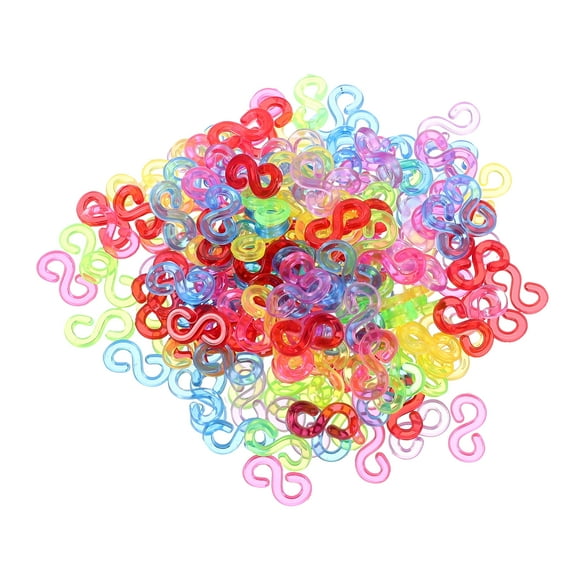 CCOCC Rubber Band Clips 500Pcs Bracelet Kit Clip Loom Rubber Band Clips Colorful Rubber Band Connectors