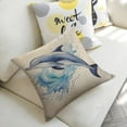 thumbnail image 5 of Watercolor painting of dolphins Linen toss pillowcase decoration pillowcase gifting preferred 20x20 inch cushion cover sofa pillowcase sofa bedroom living room car, 5 of 8