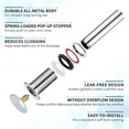 thumbnail image 2 of HEATGENE Bathroom Sink Drain Chrome, Pop Up Drain without Overflow, Pop Up Drain Stopper for Bathroom Sink, Bathroom Sink Drain Stopper Pop Up, Fits 1-1/2" Opening with a 1-1/4" Tailpiece, 2 of 7