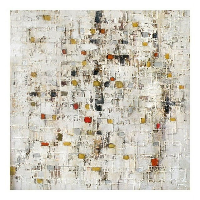 Moe's Home Collection Patchy Square Contemporary Wood Wall Art in Multi-Color