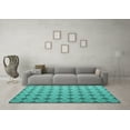 thumbnail image 3 of Ahgly Company Machine Washable Indoor Square Abstract Turquoise Blue Contemporary Area Rugs, 4' Square, 3 of 4