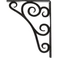 thumbnail image 4 of Ekena Millwork 1 1/2"W x 7 1/2"D x 10"H Tristan Wrought Iron Bracket, (Single center brace), Antiqued Pewter, 4 of 8