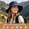 thumbnail image 5 of Women UPF 50+ Wide Brim Sun Hat, Breathable UV Protection Bucket Hat for Beach Travel, 5 of 5