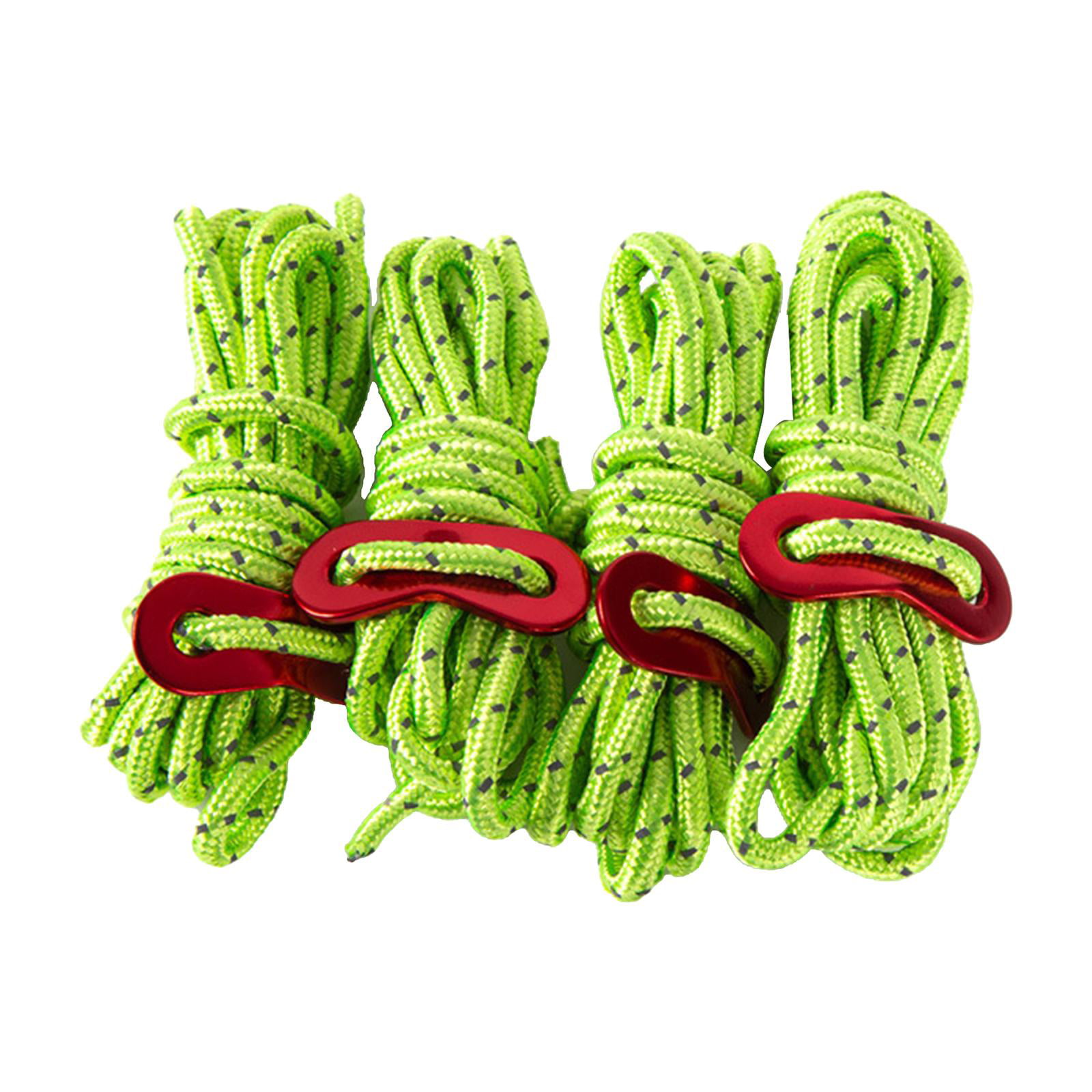 X4 GLOW IN THE DARK REFLECTIVE GUY LINE ROPES AND RUNNERS 3M TENT CAMPING ROPE 