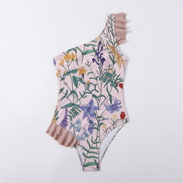 EQWLJWE Lucky! 2023 Summer Women Suit Women's French Retro One-piece  Swimsuit Female Belly Cover Slimming Swimsuit Print (with Chest Pad No  Steel