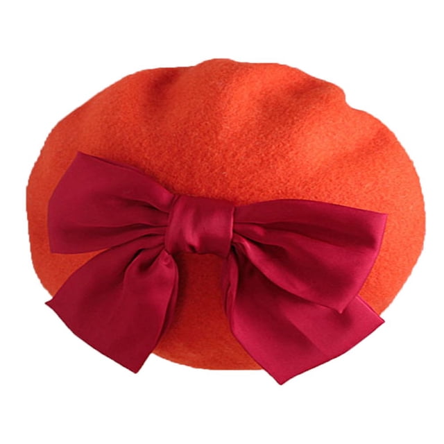 EIMELI Toddler Girls Beret Hat Winter Warm Simple Bow Knit Hat with Cute Ribbon Bowknot