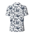 thumbnail image 3 of Vsdgher Chicken And Fish Print Men's Short Sleeve Stretch Polo Shirt, Moisture-Wicking Performance Polo Shirt, 3 of 8