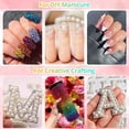 thumbnail image 5 of Artesanía de semiperlas, accesorios de bricolaje para manualidades con perlas de uñas, maquillaje de joyería de perlas con parte posterior plana, creatividad del artista de perlas artesanales blancas, 5 of 5