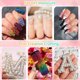 thumbnail image 5 of Artesanía de semiperlas, accesorios de bricolaje para manualidades con perlas de uñas, maquillaje de joyería de perlas con parte posterior plana, creatividad del artista de perlas artesanales blancas, 5 of 5