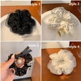 thumbnail image 5 of Cute High Elastic Hair Accessories for Women Girls Dot Bow Hair Tie Rope Hair Ring with Pearl STYLE 1, 5 of 8