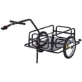 thumbnail image 4 of Bike Cargo Trailer Bicycle Carriage Trailer Foldable Compact Storage Bike Wagon Cart with Universal Hitch, 16" Wheels, 160 lbs. Capacity, Black, 4 of 8