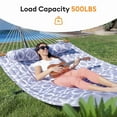 thumbnail image 3 of KEESTP 2 Person Portable Double Hammock Without Stand - 500lb Capacity Outdoor Hammock for Camping, Backyard - Whitegray, 3 of 6