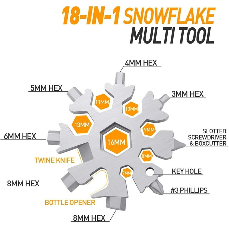 Gifts for Men - 18-in-1 Snowflakes Multi-Tool, Gadgets for Men