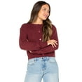 thumbnail image 2 of Celebrity Pink Women's Pointelle Crewneck Cardigan Sweater, Sizes XS-XXXL, 2 of 5