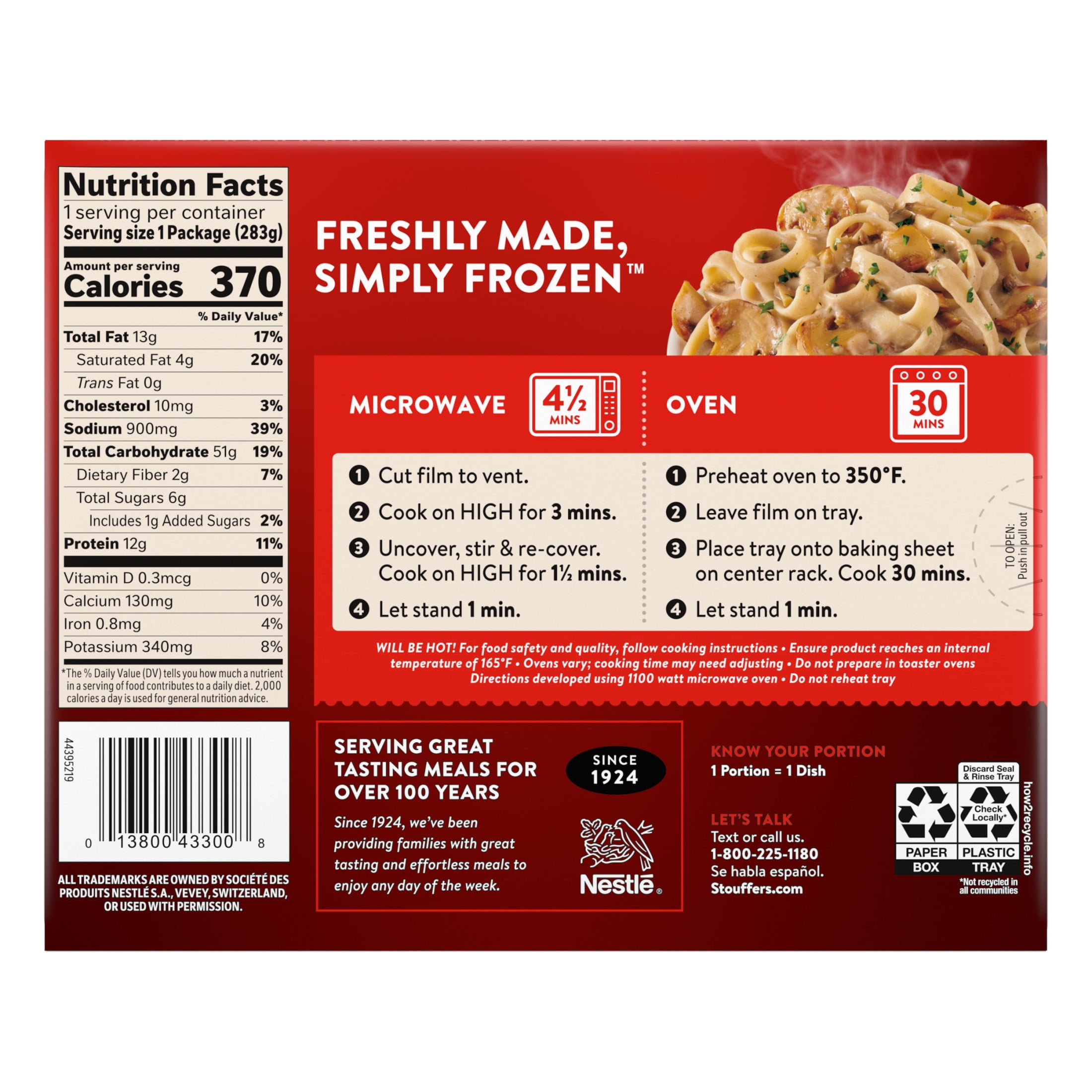 Stouffer's Mushroom Stroganoff Frozen Pasta, 10 oz (Frozen)