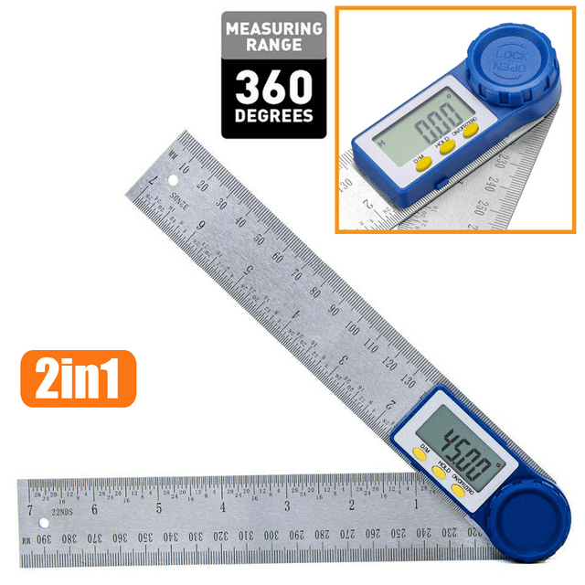 Electronic Digital Angle Finder 8" Protractor Ruler Stainless LCD With ...