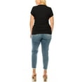 thumbnail image 3 of Women's Plus Size Casual Short Sleeve V-Neck Solid Basic T-Shirt Top, 3 of 3