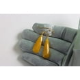 thumbnail image 5 of 14k Yellow Gold Aventurine Earrings Large Faceted Teardrop Long Drops Yellow Orange Spyglass Designs Designed for Adult Women, 5 of 5