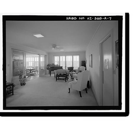 Historic Print, U.S. Naval Base, Pearl Harbor, Naval Housing Area Makalapa, Senior Officers' Quarters Type A, 37 Makalapa Drive, Pearl City, Honolulu County, HI - 7, 16" x 20"