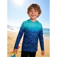thumbnail image 3 of Lanbubble Boys Rash Guard Shirts Long Sleeve Quick Dry Beach Swim Hooded with Thumb Hole 7-14Years, 3 of 8