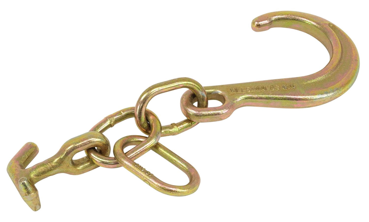 (2 Pack) 8" G70 J Hook w/ T-J Hooks and Enlarged Link, 5,400 lbs WLL, G70