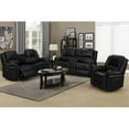thumbnail image 2 of Hybition 3 - Piece Living Room Set Faux Leather Sofa Set-Black, 2 of 7