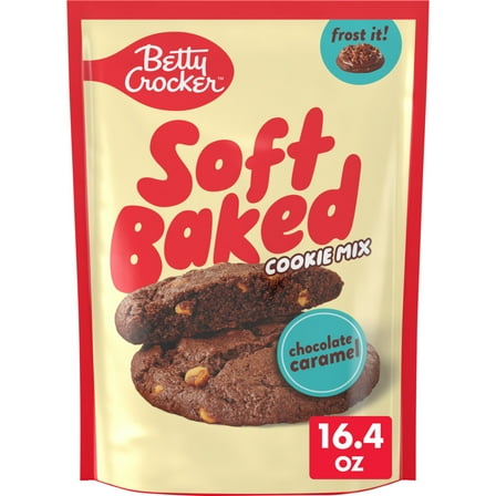 Betty Crocker Soft Baked Cookie Mix, Chocolate Caramel, Holiday Baking, 16.4 oz