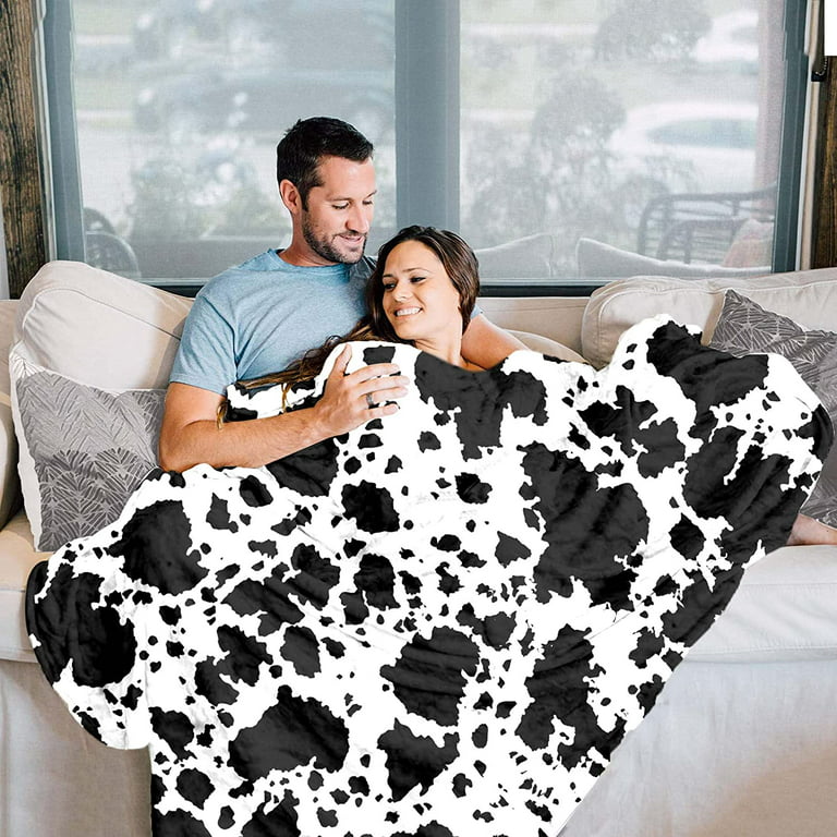 Blob Bigomi Cow Blankets, Black and White Cow Print Blankets, Cow Gifts  Animal Cow Print Fleece Throw Blanket 50x60 inch Cow Stuff Cow Bedding Room