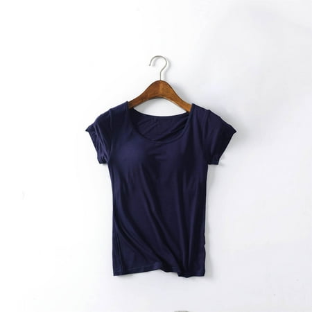 Blue Womens Tops Yoga Gym Tops Workout Tank Tops Strap Padded Undershirts Cotton Camisole Vest Top Seamless Sleeping Vest Bra Top Going Out Tops for Women