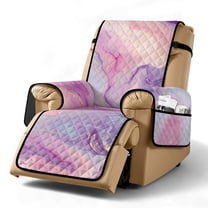 TSOVTHRID Recliner Chair Cover Non Slip Sofa Covers for Reclining Chairs with Pocket Washable Reclining Chair Furniture Protector Cover for Pets, Purple Pink Marble Texture Print