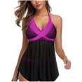 thumbnail image 1 of Maillots de Bain 2 Pcs pour Femmes Ensemble Tankini avec Shorty Robe de Bain Amincissante Maillot de Bain Grande Taille Robe de bain Tankini, 1 of 7