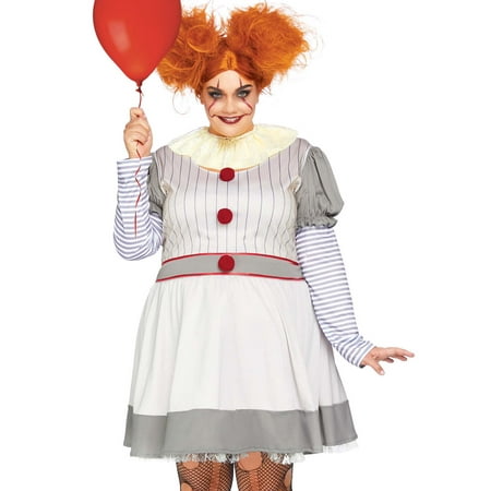 Plus Size Creepy Clown Evil Halloween Roleplay