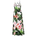 thumbnail image 5 of Anbech Boho Deep V-Neck Women Sling Dress Floral Printed High Waiste Beach Long Flowy Dresses, 5 of 6