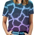 thumbnail image 2 of Beach Blue Giraffe T Shirts Animal Print Street Style T Shirt Women Short-Sleeve Pretty Big Size Tees Design Tops Prese, 2 of 5
