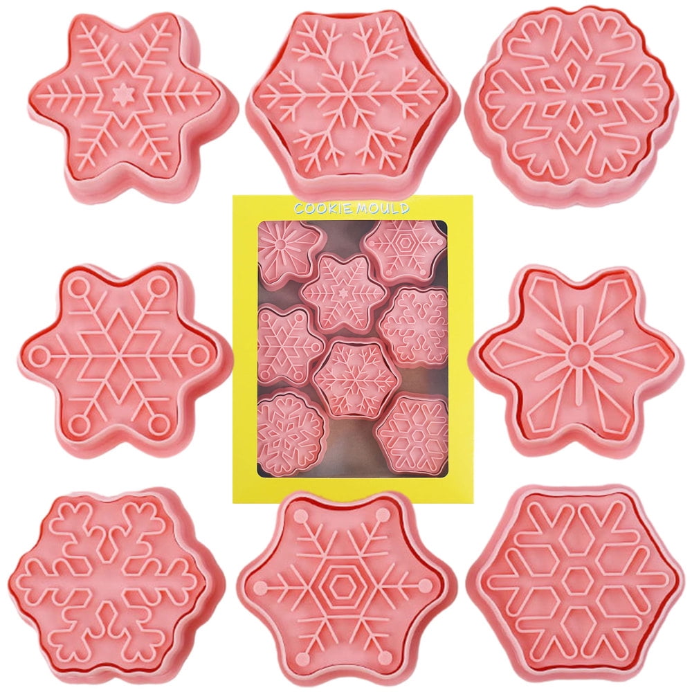 Festival Themed Biscuit Fondant Stamps A Set Of Eight Cute Snowflake