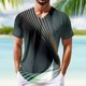 thumbnail image 2 of Summer New Men's Popular T-shirt Printed V-neck Short Sleeved T-shirtS, 2 of 5