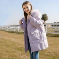 thumbnail image 7 of MKOSPLRT Long Puffer Coats for Girl with Faux Fur Hood Warm Thicken Winter Coats Solid Quilted Jackets Down Coats Outwear 3-15Y, 7 of 7