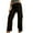 Black, variant on WREESH Womens Capris Pants Fashion Comfortable Casual Put Together Pocket Button Frock Solid Color Full Length Pants Khaki