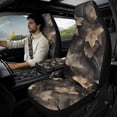 thumbnail image 2 of Xixirimido 5Pcs Car Seat Covers & Seatbelt Covers & Center Console Cover Set Universal Auto Accessories Fit for SUV Sedan Van Truck Leather Front Seat Cover, Dark Forest Camo, 2 of 8