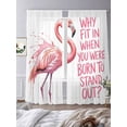 thumbnail image 3 of Pink Flamingo Sheer Curtains 108 Inch Length 2 Panels Set for Living Room/Bedroom, Summer Animal Gradient Watercolor Semi Curtain Sheers Drapes Rod Pocket Curtains Window Treatment Set 52''x108''x2, 3 of 7