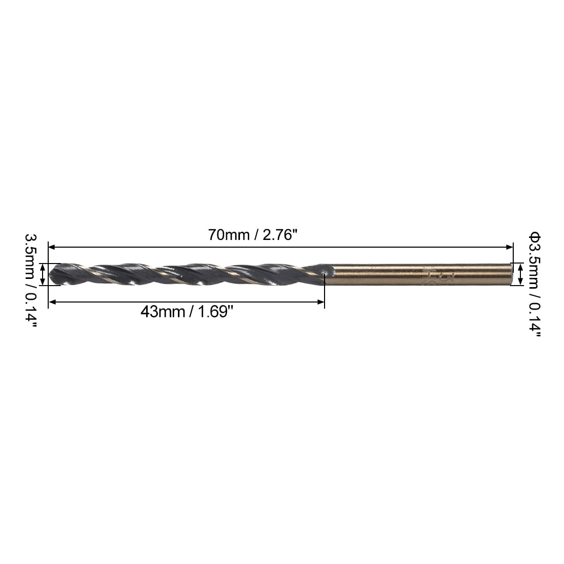 Unique Bargains High Speed Steel 3.5mm Twist Drill Bits for Metal, Plastic, and Wood