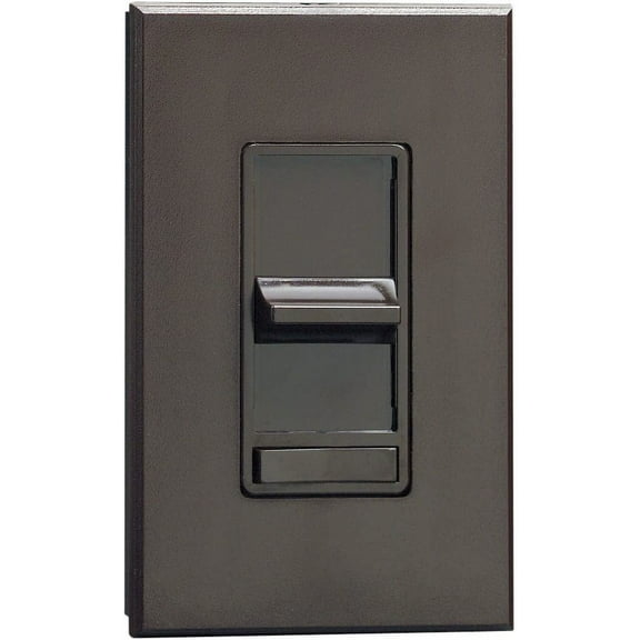 Leviton 81000 1000W, Single-Pole, Renoir Preset Electro-Mechanical Incandescent Slide Dimmer, Narrow Fin, Brown