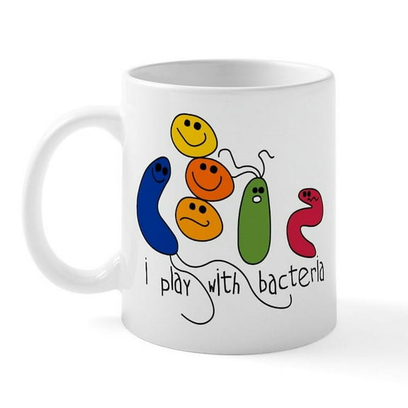 CafePress - Play With Bacteria Mug - 11 oz Ceramic Mug - Novelty Coffee Tea Cup