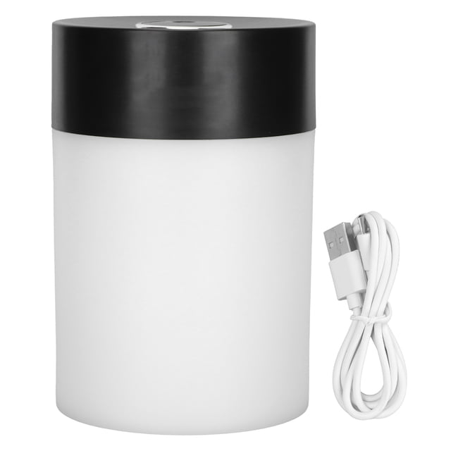 Humidificador de aire Protección de apagado automático Luz de ambiente cálido Carga USB Humidificador de niebla fría de bajo ruido para escritorioNegro