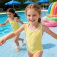 thumbnail image 6 of CAIXIA Girls Swimsiut One Piece Spaghetti Strap Girls Bathing Suit&nbsp;size 6 Colorful Contrast Crossback Modest Ruched Girls Swimsuit Size 7 Lightweight Swimwear,80, 6 of 7