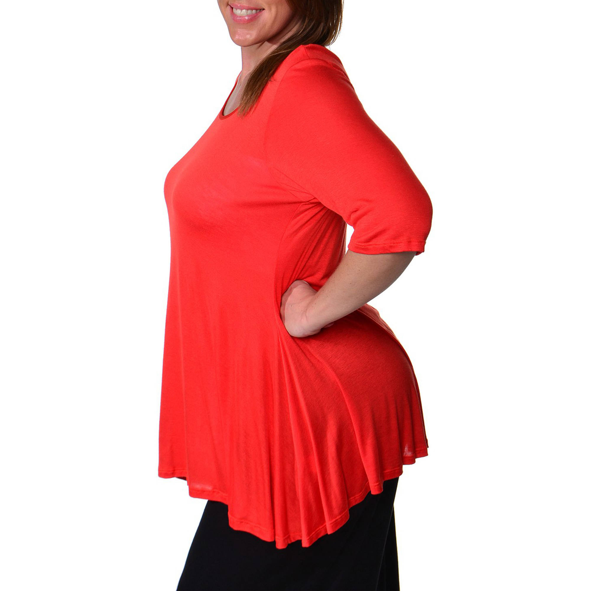 Women's Plus Size Elbow Sleeve Tunic