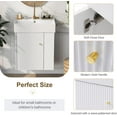 thumbnail image 4 of 21.6" Modern Floating Bathroom Vanity with Ceramic Basin, Right Side Storage Soft-Close Doors for Small Room, White, 4 of 8