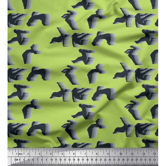 Soimoi Polyester Crepe Fabric Athletic Men & Women Sports Printed Craft Fabric by The Yard 52 Inch Wide